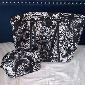 Vera Bradley Midnight Paisley Tote & Pouch